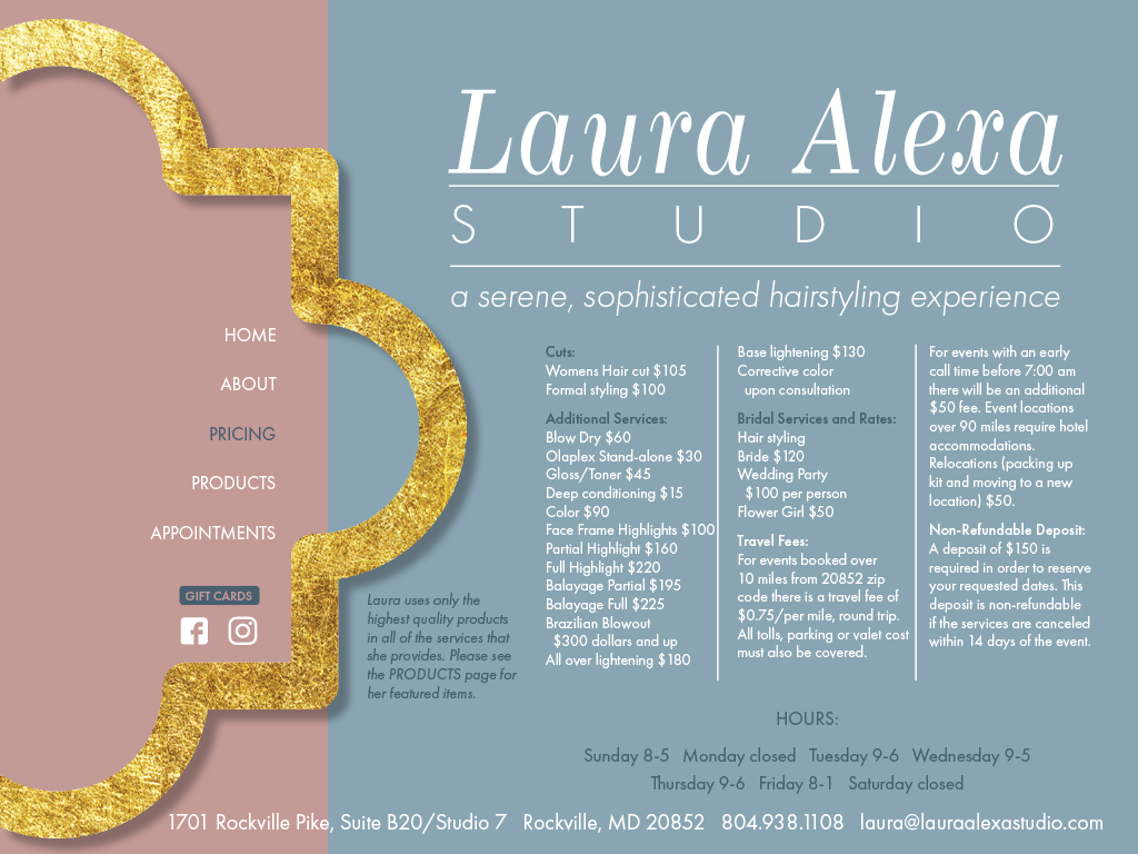 Laura Alexa Studio - Pricing